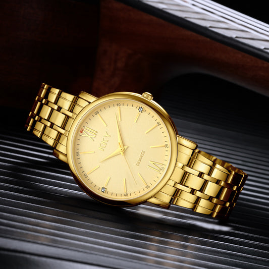 Reloj de Cuarzo Elegante con Esfera Redonda, Acero Inoxidable y Cristal de Zafiro - Image 2