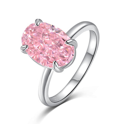 Anillo de Plata con Diamante Ovalado Grande para Mujer - Image 15