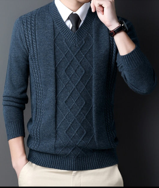 Suéter Casual para Hombre con Cuello Tipo Polo - Pullover de Punto - Image 9