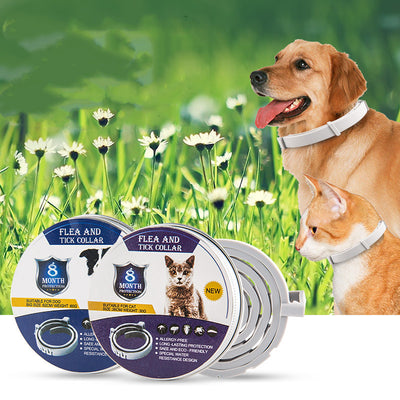 Collar Antiparasitario Ajustable para Perros y Gatos
