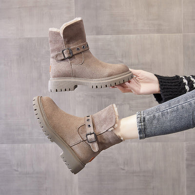 Botas de Nieve para Mujer con Forro de Pelaje y Algodón Acolchado - Image 4