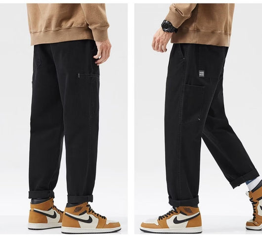 Pantalones de Trabajo Clásicos de Cintura Media Corte Recto - Image 11