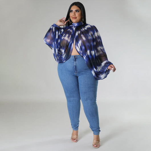 Blusa de Gasa Talla Grande con Cuello Redondo y Tirantes Ajustables - Image 25