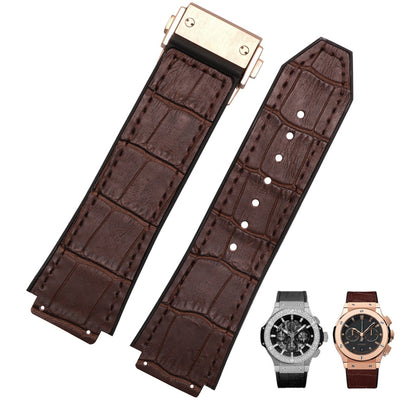 Correa de Reloj Cuero Genuino con Silicona para Hombre - Image 32