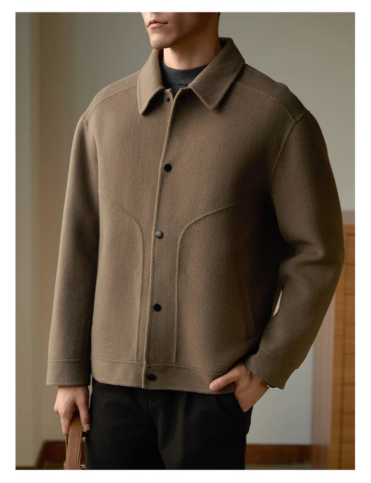 Abrigo de Lana Reversible para Hombre - Cuello Polo Elegante Otoño Invierno - Image 15
