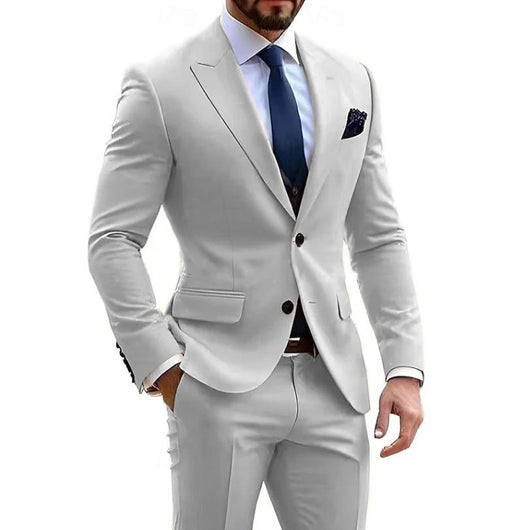 Traje Slim Fit Dos Piezas Gris para Negocios y Reuniones Profesionales - Image 27