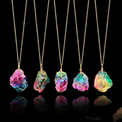 Colgante de Cristal Natural con Piedras de los 7 Chakras - Image 2