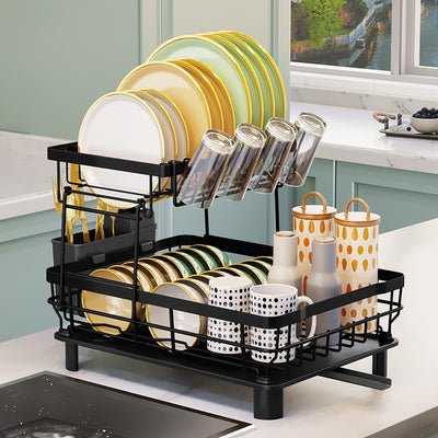 Escurridor Organizador de Cocina de Dos Niveles para Platos y Tazones - Image 3
