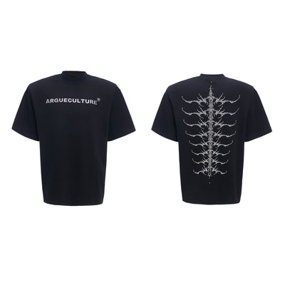 Playera Manga Corta Hombre con Diseño de Espina Dorsal y Remaches - Image 6