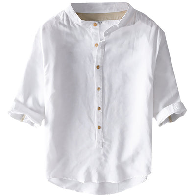 Camisa Suelta de Solapa Ancha para Hombre - Comodidad Estival - Image 5