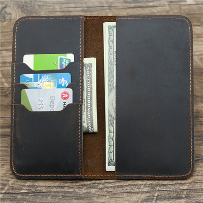 Billetera Larga de Cuero Crazy Horse para Hombre con Portadocumentos - Image 7