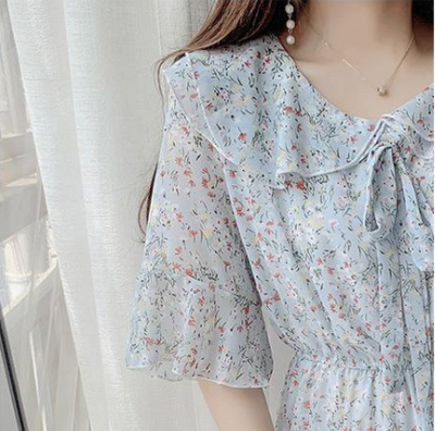 Falda Larga de Gasa Estampado Floral con Cintura Ajustada para Mujer - Image 10