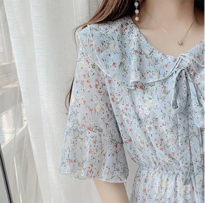 Falda Larga de Gasa Estampado Floral con Cintura Ajustada para Mujer - Image 10