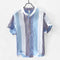 Camisa de Lino Manga Corta con Cuello de Pie para Hombre