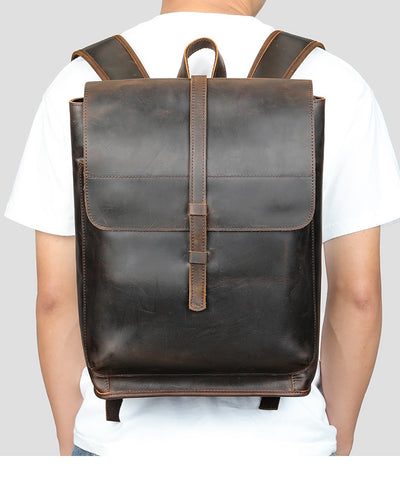 Mochila de Cuero para Viajes de Gran Capacidad con Compartimento Laptop - Image 15