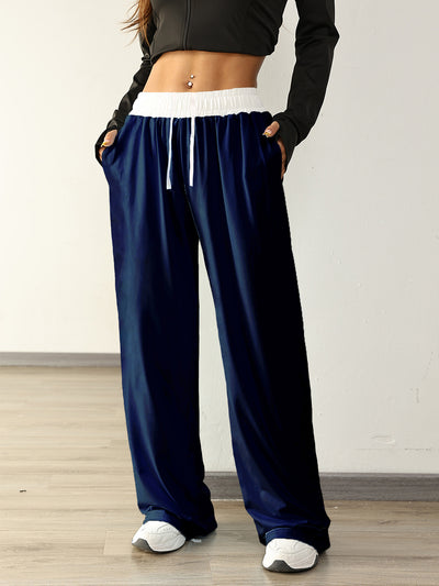Pantalones Deportivos Mujer Cintura Ajustable Contraste de Colores - Image 8