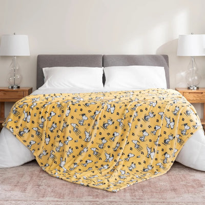 Cobija de felpa Peanuts Velvet Loft Snoopy 140 x 178 cm – Diseño The Flying Ace, oficial y ultra suave - Tekeno