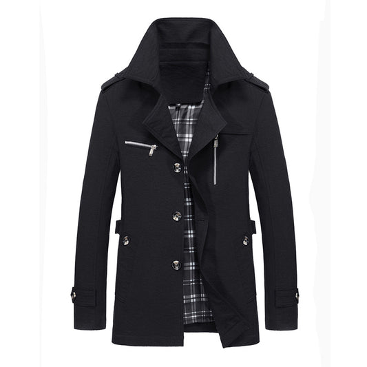 Chaqueta de Trabajo Casual Solido con Solapa para Hombre