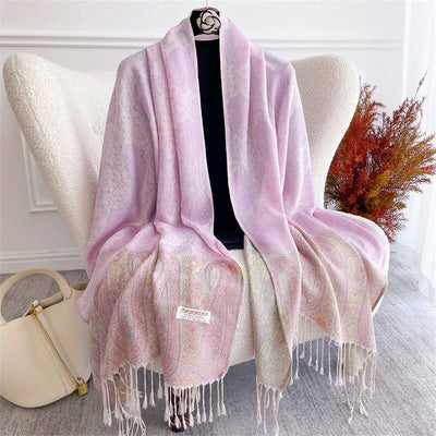 Bufanda Bohemia Cashmere Otoño Mujer Diseño Jacquard Pashmina - Image 5