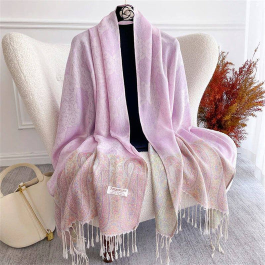 Bufanda Bohemia Cashmere Otoño Mujer Diseño Jacquard Pashmina - Image 5