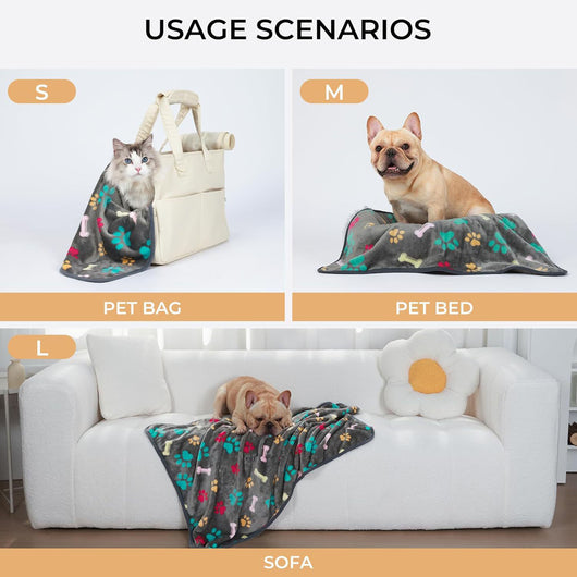 Manta Térmica para Mascotas - Diseño Huesos y Patitas - Image 3