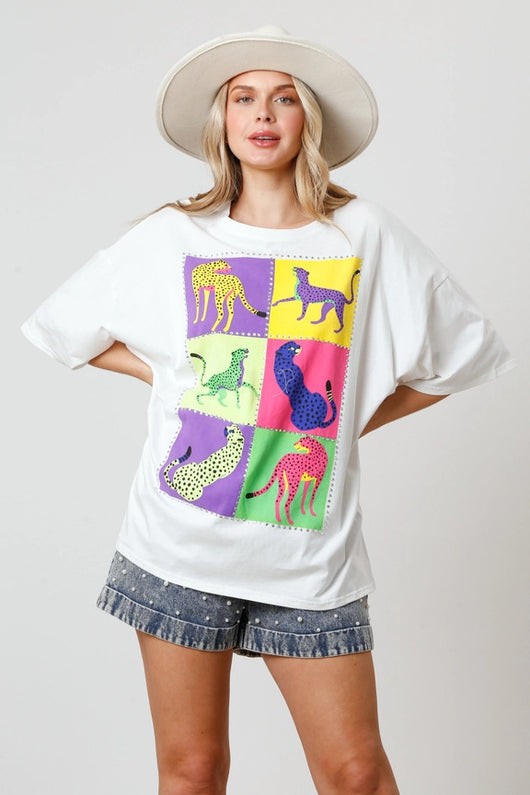 Blusa Suelta Estampada con Cristales para Mujer - Image 8