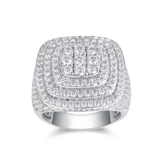 Anillo The Legendary King - Conjunto de Anillo de Bodas para Hombre con Moissanita Premium, Plata S925 y Baño de Platino