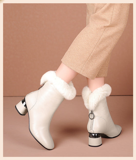 Botas de Cuero con Forro de Lana - Botines Cálidos para Otoño e Invierno - Image 15
