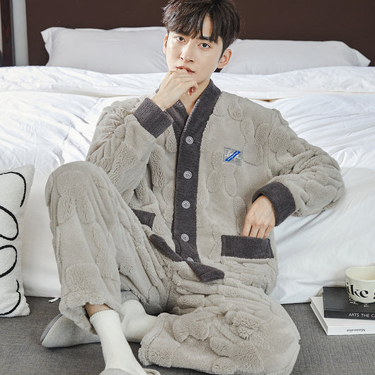 Pijama Hombre Franela Jacquard Forrado Térmico Cómodo - Image 18