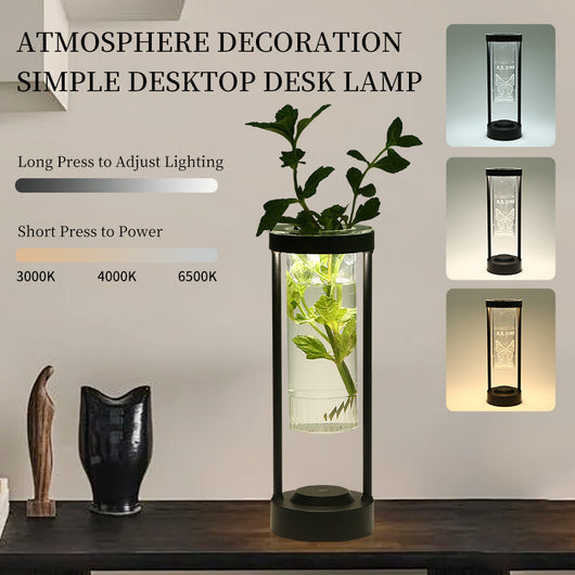 Lámpara de Mesa de Aluminio Transparente con Luz Ambiental - Image 2