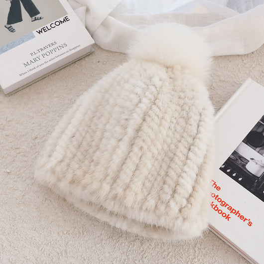 Gorro de Piel de Visón con Lana Gruesa Aislante - Image 10