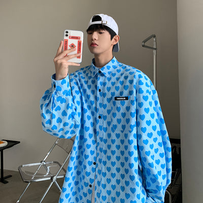 Camisa Manga Larga Estampado Corazón Hombre Fit Relajado - Image 4