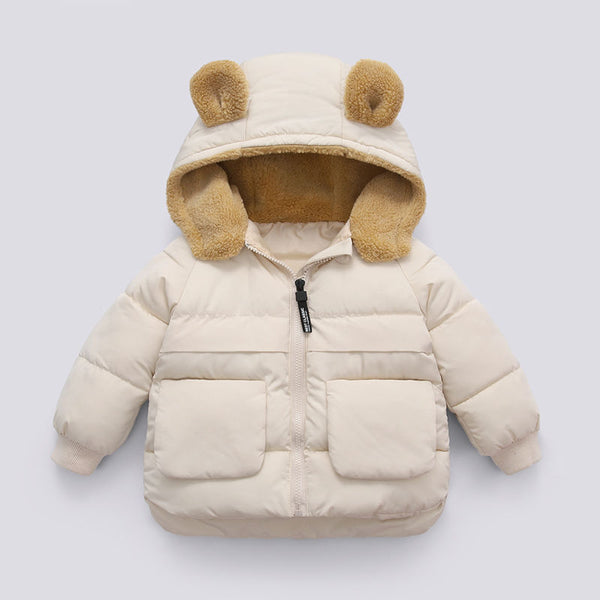 Chaqueta Cálida Acolchada con Capucha para Niños - Otoño e Invierno