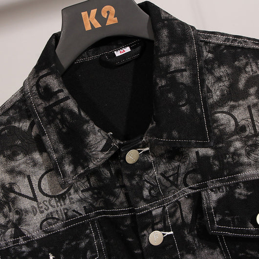 Chaqueta Denim Oversized Estampada para Hombre Talla Grande - Image 10