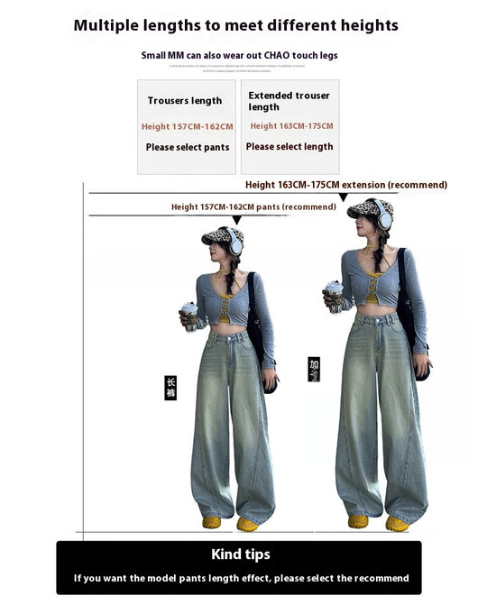 Pantalones Vaqueros Retro Cintura Alta Pierna Ancha Estilo Americano - Image 11