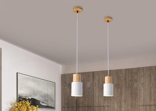 Lámpara de Techo Recta de Madera para Comedor y Sala de Estar - Image 13