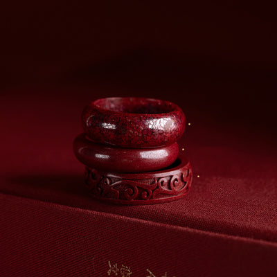 Anillo de Cinabrio Natural Diseño Retro Nicho Exclusivo para Mujer - Image 8