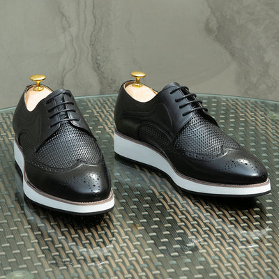 Zapatos Derby Tejidos Punta Fina - Calzado Casual de Cuero para Hombre - Image 9