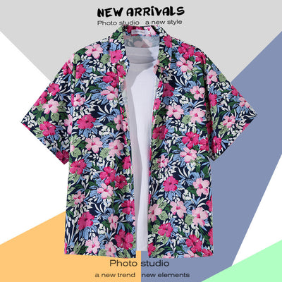 Camisa Estampada Tailandesa Manga Corta para Hombre - Image 11