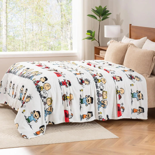 Cobija de felpa Peanuts Velvet Loft Snoopy 140 x 178 cm – Diseño The Flying Ace, oficial y ultra suave - Tekeno