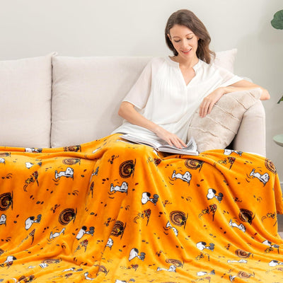 Cobija de felpa Peanuts Velvet Loft Snoopy 140 x 178 cm – Diseño The Flying Ace, oficial y ultra suave - Tekeno