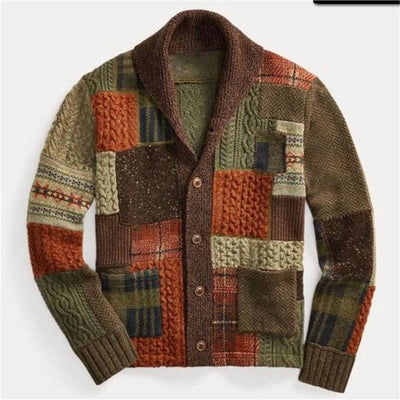 Cardigan Casual con Parches a Juego de Colores