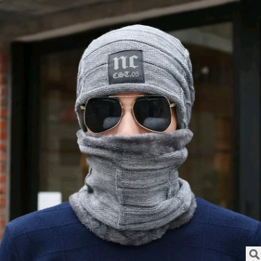 Gorro de Lana Tejida con Bufanda Cruzada Cuello Cálido - Image 7