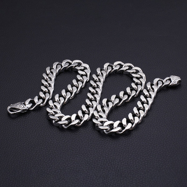Collar de Acero Titanio Cadena Gruesa Estilo Caballo para Hombre