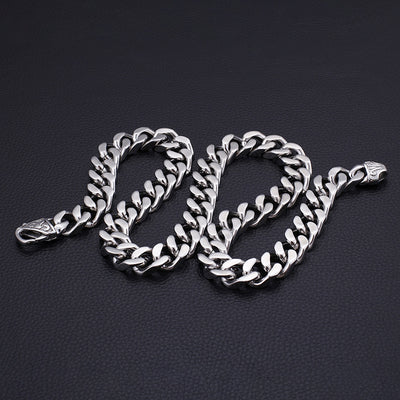 Collar de Acero Titanio Cadena Gruesa Estilo Caballo para Hombre