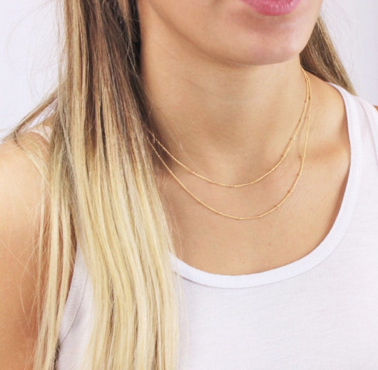 Collar Cadena Doble Arvejas Temperamento - Image 3