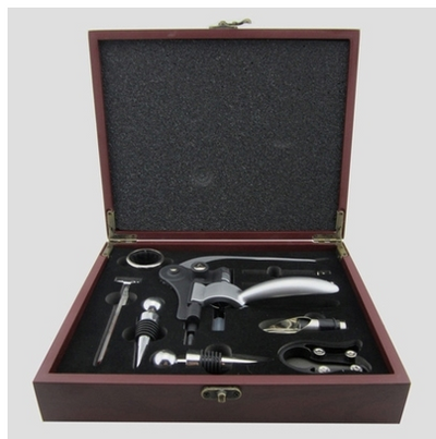 Estuche de Cuero Sommelier: Set Completo 9 Piezas con Abridor de Vino Premium