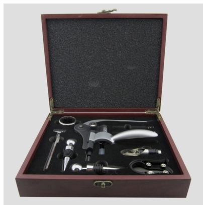 Estuche de Cuero Sommelier: Set Completo 9 Piezas con Abridor de Vino Premium