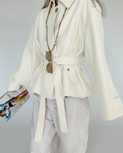 Cardigan Trench Coat Manga Larga con Diseño Elegante - Image 14