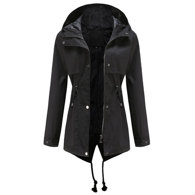 Chaqueta Cortavientos Impermeable con Capucha y Cintura Ajustable - Image 5